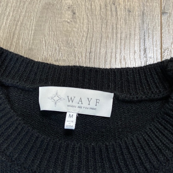 Wayf NWOT Lola Puff Sleeve Black Sweater Dress Size Medium - Picture 7 of 10